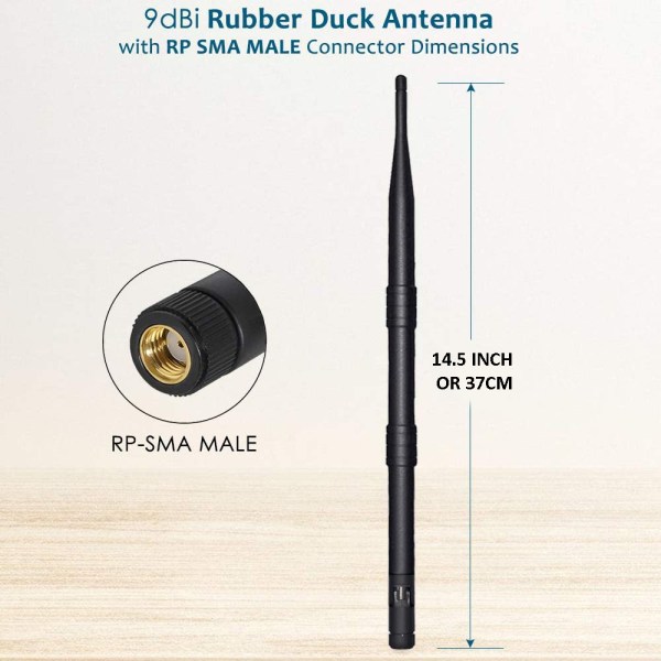 9dBi RP-SMA Male Rubber Duck Wifi Omni Antenna