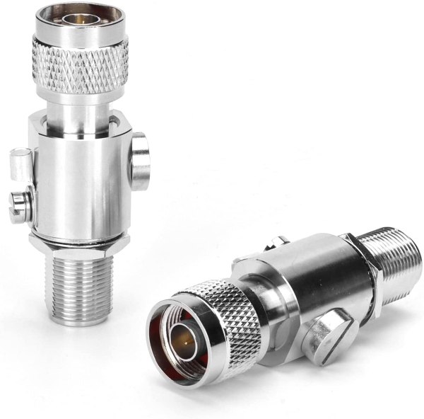 N Male to N Female Bulkhead Lightning Arrestor | N Type Surge Protector for Coaxial Cable | Ham Radio | Electrical Equipments