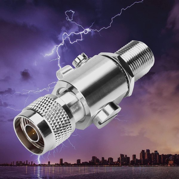 N Male to N Female Bulkhead Lightning Arrestor | N Type Surge Protector for Coaxial Cable | Ham Radio | Electrical Equipments