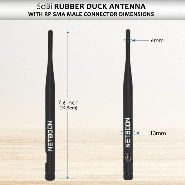 5DBI RP SMA MALE RUBBER DUCK ANTENNA FOR GSM ROUTER MODEM (4) 5dBi RP-SMA Male WiFi Rubber Duck Antenna | Movable Omni-Directional Antenna – Pack of 2
