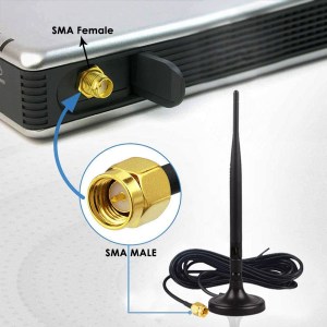 5dBi 4G LTE SMA Male Rubber Duck Antenna with Magnetic Mount Base