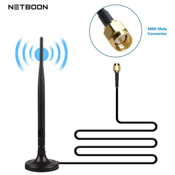 5dBi 4G LTE SMA Male Rubber Duck Antenna with Magnetic Mount Base