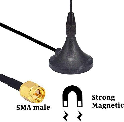 3dBi SMA-Male Connector Spring Magnetic Base WiFi Antenna - Pack of 2