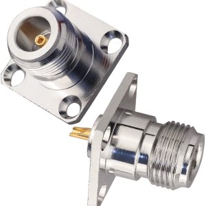 N Female Jack 4-Hole Panel Chassis Mount Adapter RF N Coax Connector