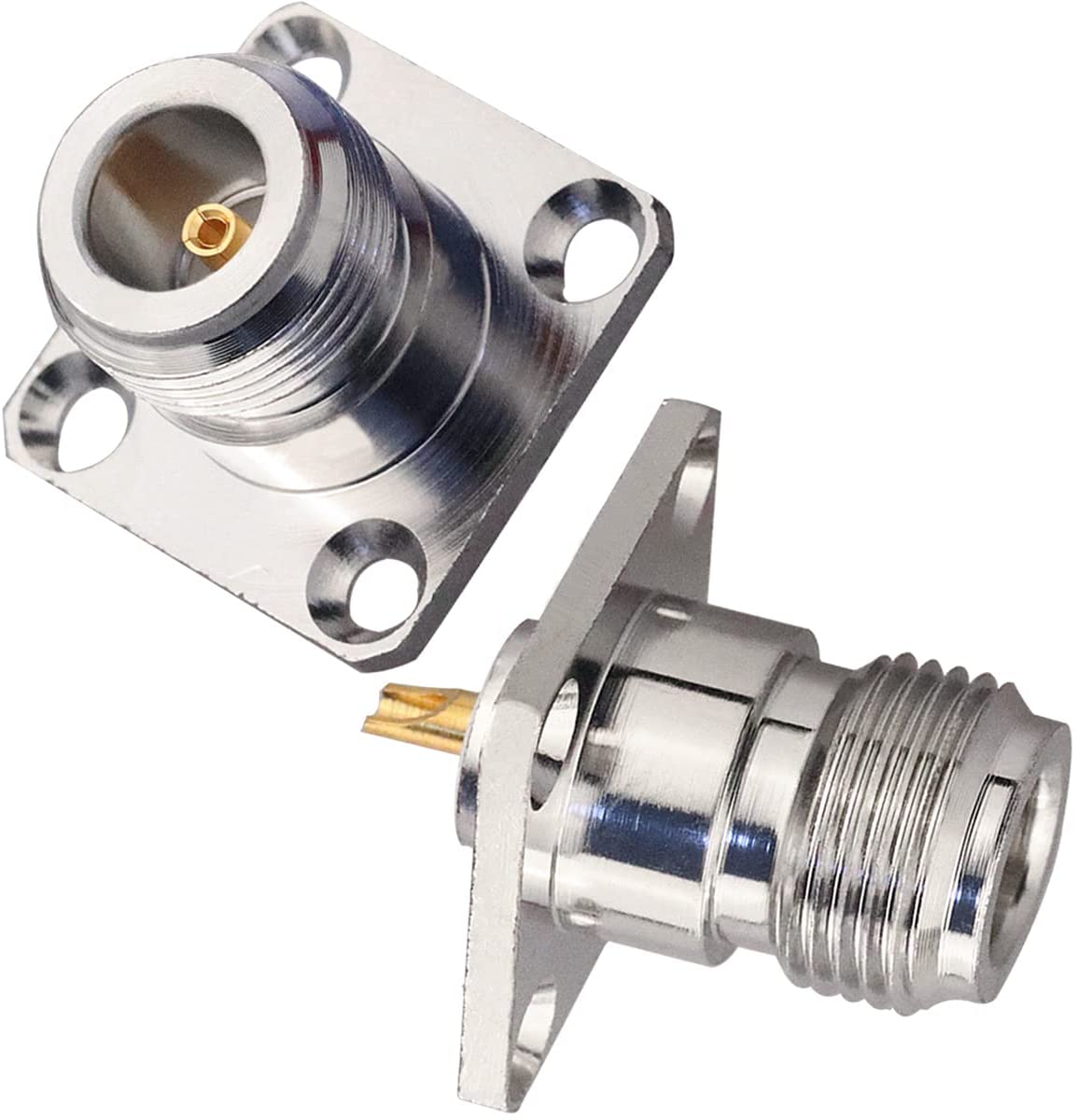 N Female Jack 4-Hole Panel Chassis Mount Adapter RF N Coax Connector