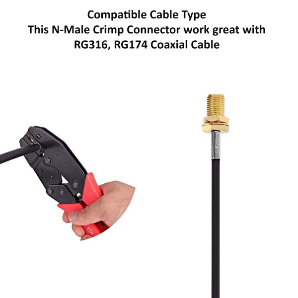 sma female bulkhead connector for rg316 rg174 cable (3) SMA Female Connector for LMR100, RG174, RG316 Coaxial Cables - PACK OF 2