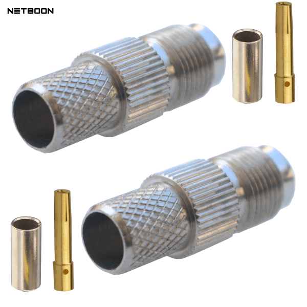 NETBOON TNC Female Crimp Connector for LMR400, HLF400, KMR400, RG8, RG213, RG214, Belden 9913 Coaxial Cable