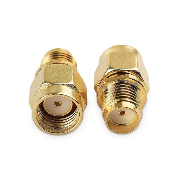 RP SMA Male to SMA Female Adapter (1) RP-SMA Male to SMA Female Adapter Connector Jointer Converter Coupling for Coaxial Cable Antenna - PACK of 2
