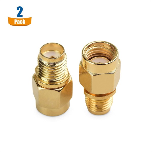 SMA Female to RP-SMA Female Coaxial Cable Adapter Connector (7) RP-SMA Male to SMA Female Adapter Connector Jointer Converter Coupling for Coaxial Cable Antenna - PACK of 2