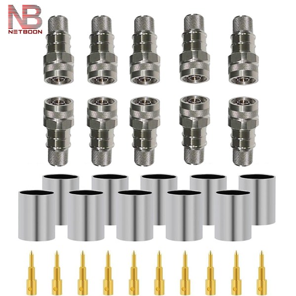 N Male Crimp Connector for LMR600 Feeder Coaxial Cable - PACK OF 2