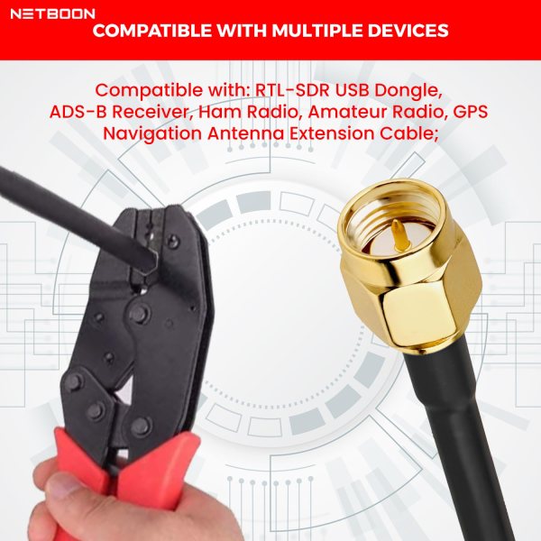 SMA Male Crimp Connector for LMR 300, HLF 300 Coaxial Cable - PACK OF 2
