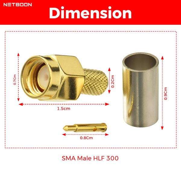 SMA Male Connector for RG174, RG316, LMR100 RF Coaxial Cable (3) SMA Male Connector for RG174, RG316, LMR100 Coaxial Cables - PACK OF 2