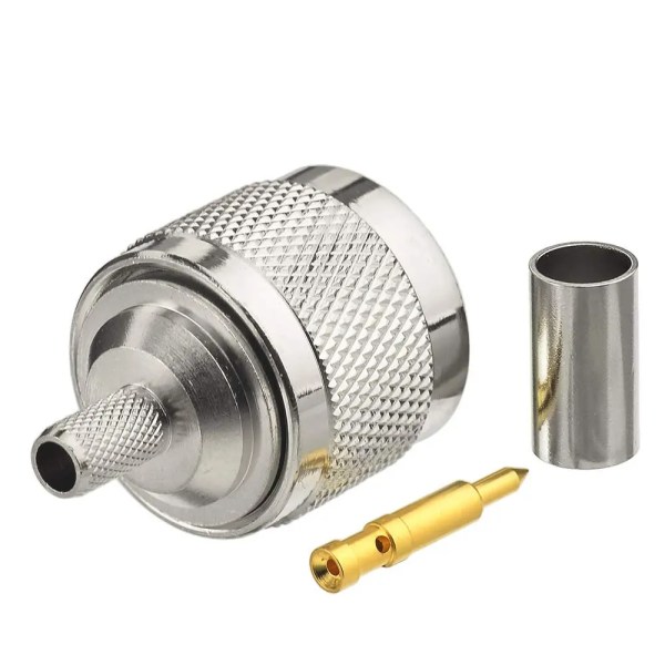 N Male Connector for LMR200, HLF200, LMR195, RG58, RG142, RG223, RG400 Cables - PACK OF 2