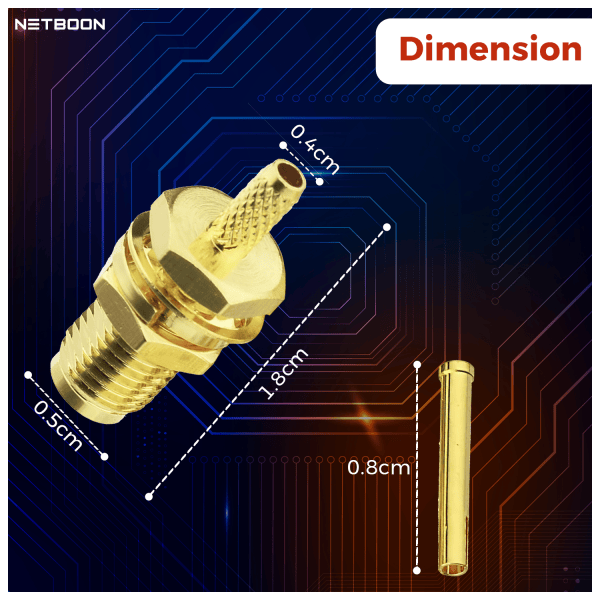 sma female bulkhead connector for lmr200, hlf200, rg58, rg141, rg142 cable (4) SMA Female Bulkhead Connector for LMR200, HLF200, RG58, RG141, RG400, LMR195 Coax Cables - PACK OF 2