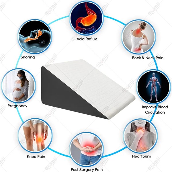 Triangular Wedge Soft Memory Foam Pillow For Head, Neck, Back Support