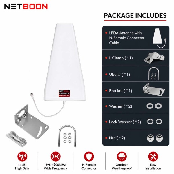 High Gain 5G Dual External WiFi Signal Receiver Antennas for GSM Router with HLF 200 Cable Kit