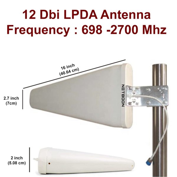 High Gain 12 Dbi LPDA External Outdoor Antenna for 4G Lte Tplink Router Modem With LMR/HLF 200 Cable