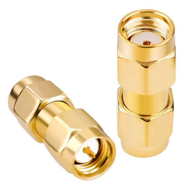 SMA Male to RP-SMA Male Adapter | RF Coaxial Cable Converter | 50 Ohm Connector - Pack of 2