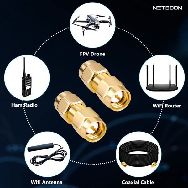 61I5J94I2+L._SL1000_ SMA Male to SMA Male Adapter | Straight RF Coaxial Connector | 50 Ohm SMA Coupler - Pack of 2