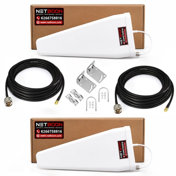 High Gain 5G Dual External WiFi Signal Receiver Antennas for GSM Router with HLF 200 Cable Kit