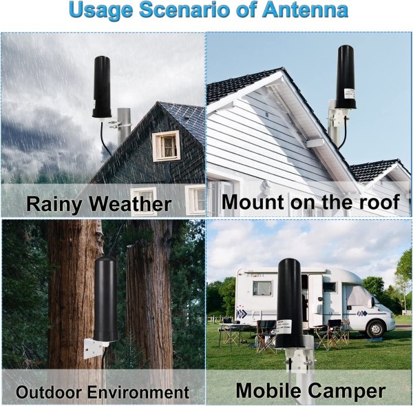 12dBi Outdoor Omni Directional Cylindrical Antenna for 3G, 4G Router & Modem – Black