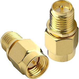 NETBOON SMA Male to RP-SMA Female Adapter Connector – RF Coaxial Converter for Broadcast Equipment, Radio Scanners, FPV Antennas – 50 Ohm, Pack of 2