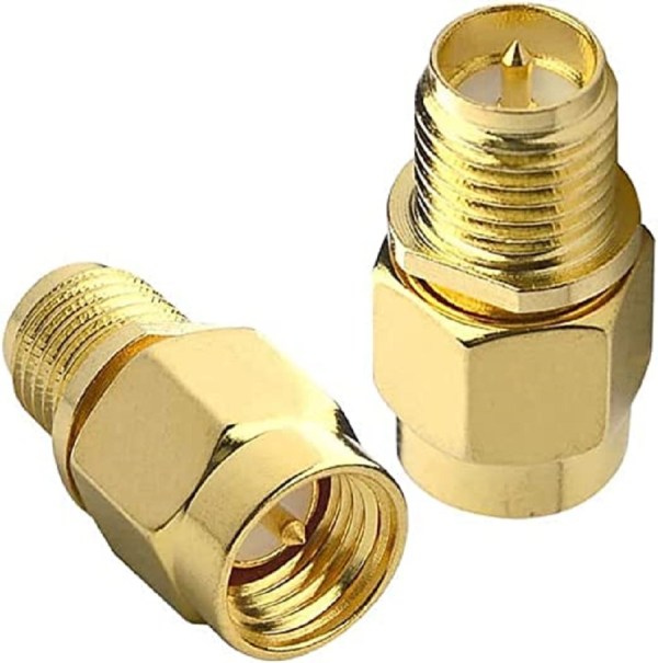 NETBOON SMA Male to RP-SMA Female Adapter Connector – RF Coaxial Converter for Broadcast Equipment, Radio Scanners, FPV Antennas – 50 Ohm, Pack of 2