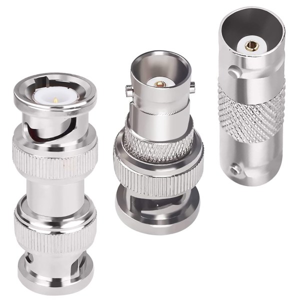 BNC Coaxial Adapter Kit Male-Male/ Male-Female / Female-Female For CCTV Security Camera- Pack of 3