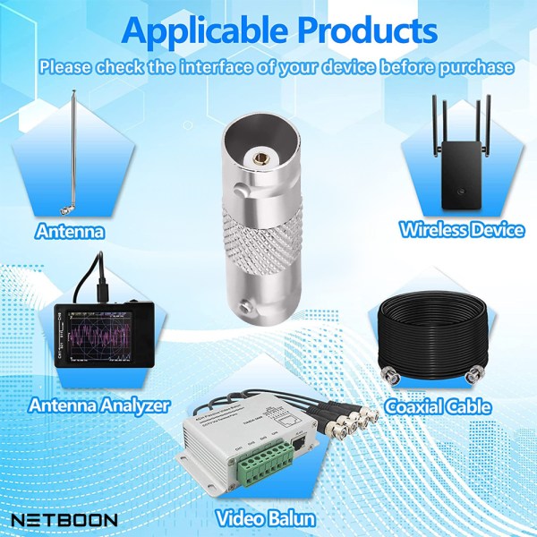 BNC Female to BNC Female Adapter | 50 Ohm RF Coaxial Coupler | BNC Joiner for CCTV, DVR, Video Signal, SDR, Test Equipment, Broadcast Systems - Pack of 2