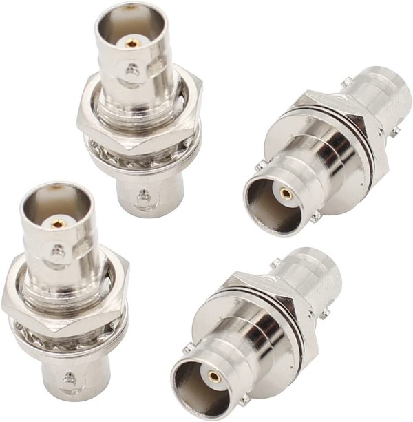 NETBOON BNC Female to BNC Female Bulkhead Adapter | RF Coaxial Connector | Panel Mount BNC Joiner -  PACK OF 2