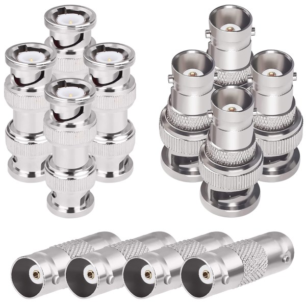 BNC Coaxial Adapter Coupler Male To Male | Female To Female | Male To Female - Pack of  12