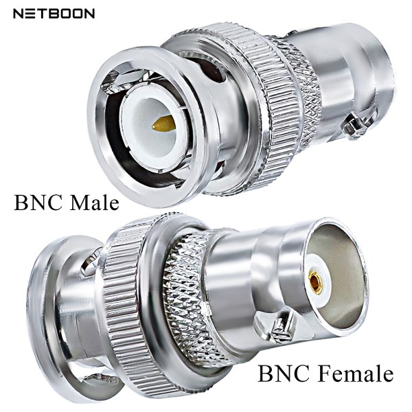BNC Male to BNC Female Adapter | 50 Ohm RF Coaxial Connector - Pack of 2