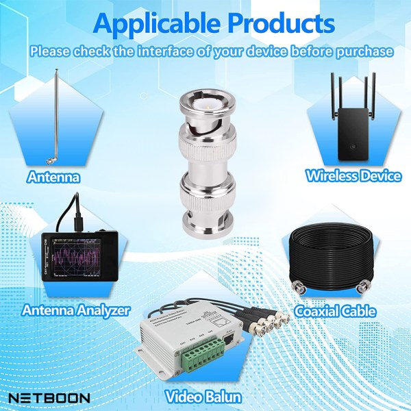 BNC Coaxial Adapter Kit Male-Male/ Male-Female / Female-Female For CCTV Security Camera- Pack of 3