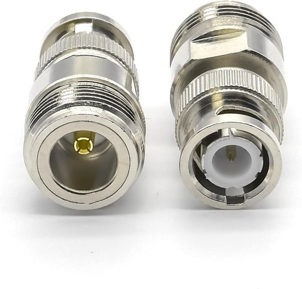 BNC Male to N Female Adapter | Pack of 2 | RF Coaxial Connector | BNC to N-Type Converter for Antenna