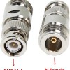 BNC Male to N Female Adapter for Antenna, CCTV, Radios, RF Equipment- Pack of 2