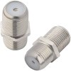 F Type Female to Female Adapter (1) F Type Female to Female Coaxial Adapter | Connector | Jointer | Splitter (Pack of 2) | 75 Ohm RF Coupler for Cable TV, Satellite, CCTV, and RF Devices