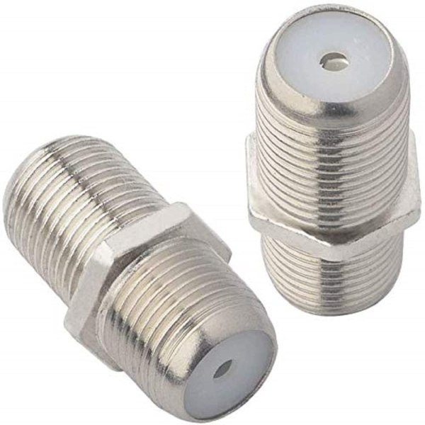 F Type Female to Female Adapter (3) F Type Female to Female Coaxial Adapter | Connector | Jointer | Splitter (Pack of 2) | 75 Ohm RF Coupler for Cable TV, Satellite, CCTV, and RF Devices