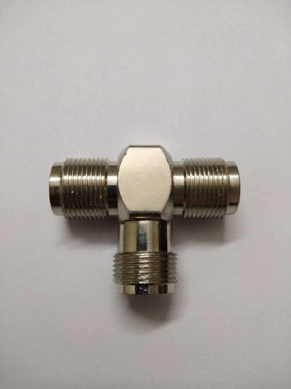 N Female Female Female Tee Type Adapter (2) N Female to Dual Female Adapter | 3-Way N Type Female Connector – Pack of 2