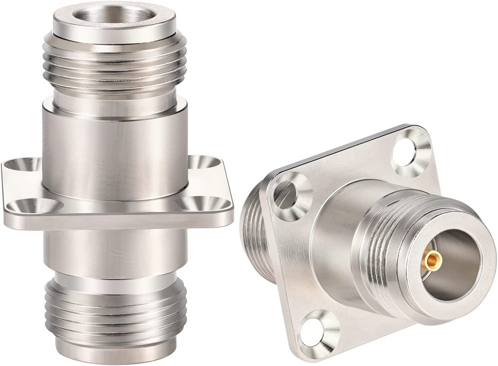 N Female to N Female Four-Hole Panel Mount Adapter - PACK OF 2