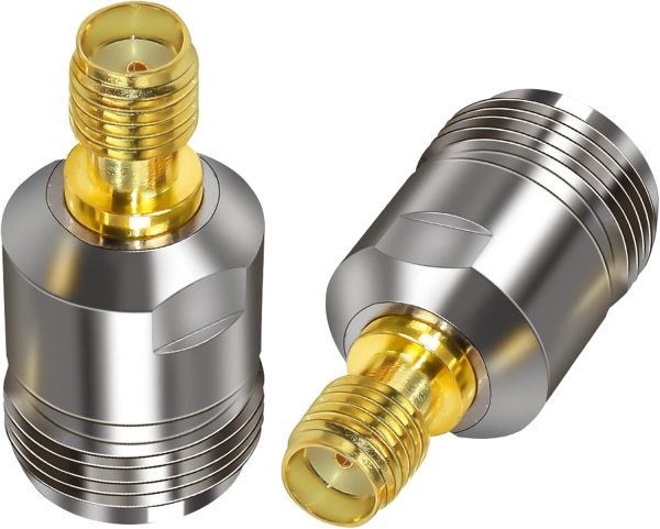 N Female to SMA Female RF Adapter | High-Performance SMA to N-Type Coaxial Jointer - Pack of 2