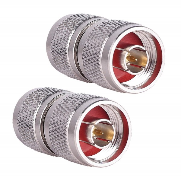 N Male to N Male Adapter | RF Coaxial Connector | N-Type Male to Male Coupler - Pack of 2