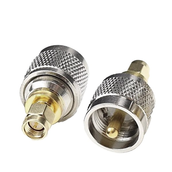UHF Male to SMA Male RF Coax Adapter | PL-259 to SMA-M Connector | UHF to SMA Male Converter (Pack of 2) | for Antennas, Ham Radio, RF Test, and Communication Devices