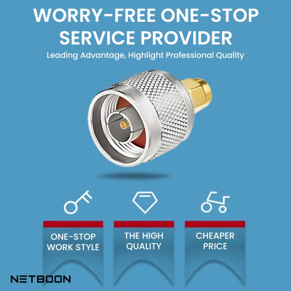 RP NM To SMA M - 3 N Type RP-Male to SMA Male RF Coaxial Adapter | N-Type to SMA Male Converter Coupler – Pack of 2