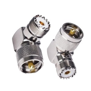 Right Angle UHF Male to UHF Female Adapter | PL-259 to SO-239 90° RF Connector | UHF Elbow Adapter Jointer (Pack of 2) | for Ham Radio, CB, Antennas & RF Systems