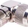 Right Angle UHF Male to UHF Female Adapter | PL-259 to SO-239 90° RF Connector | UHF Elbow Adapter Jointer - Pack of 2