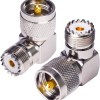 Right Angle UHF Male to UHF Female Adapter | PL-259 to SO-239 90° RF Connector | UHF Elbow Adapter Jointer - Pack of 2