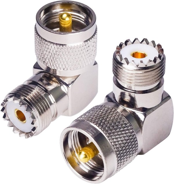 Right Angle UHF Male to UHF Female Adapter | PL-259 to SO-239 90° RF Connector | UHF Elbow Adapter Jointer - Pack of 2