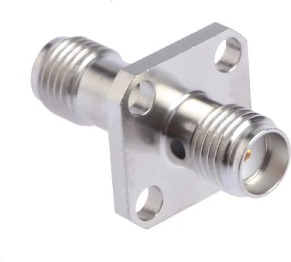 SMA Female to SMA Female Four Hole Adapter Straight Coaxial Connector For Antenna Radio Scanners