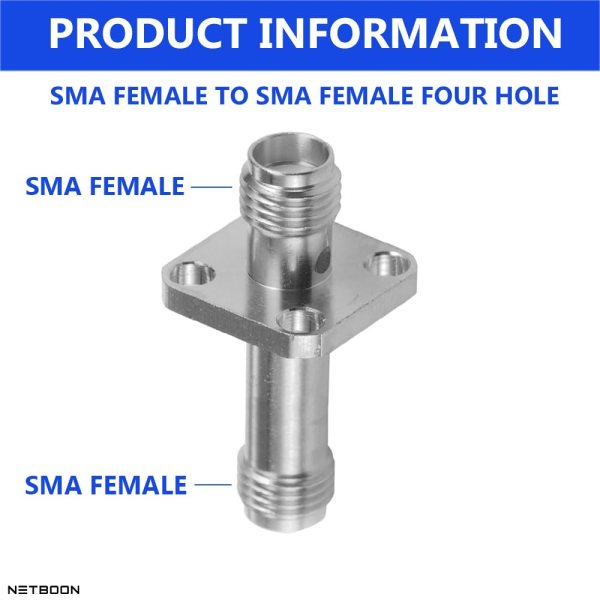 SMA Female to SMA Female Four-Hole Flange Panel Mount Straight Adapter