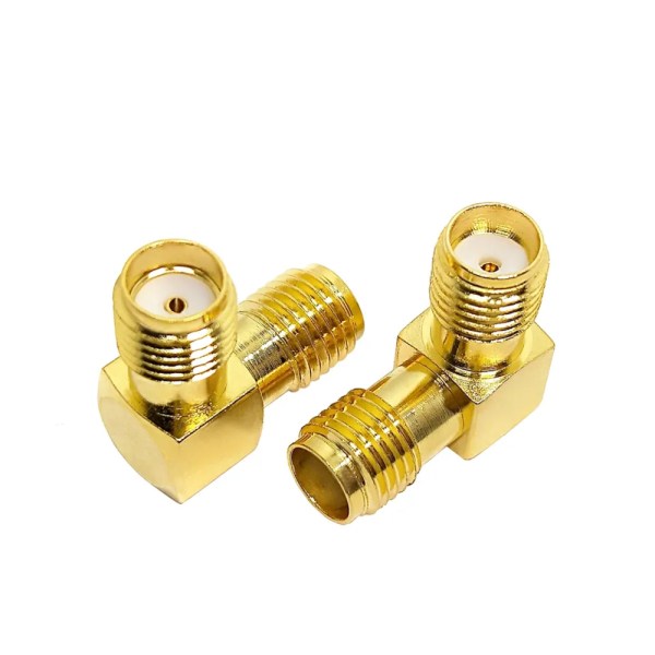 SMA Female to SMA Female Right Angle Adapter (9) SMA Female to SMA Female Right Angle RF Coaxial Cable Adapter | 90-Degree Connector | Pack of 2